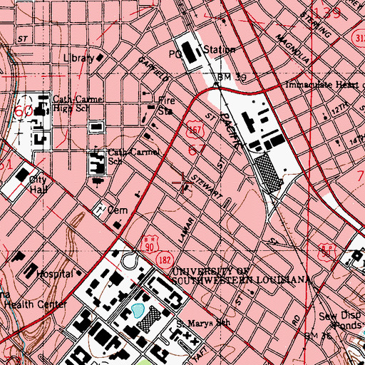 Topographic Map of Our Lady of Good Hope Chapel, LA