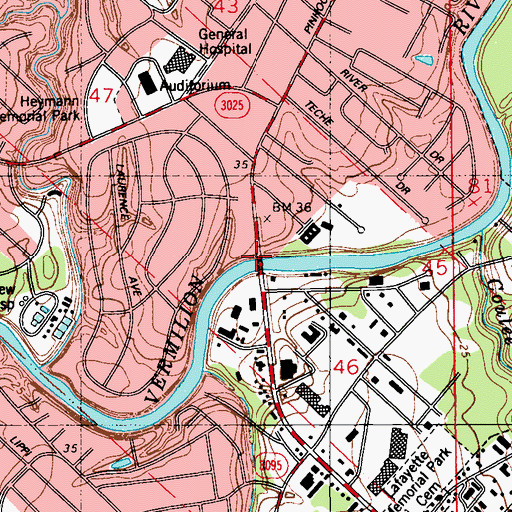 Topographic Map of Pin Hook Bridge, LA