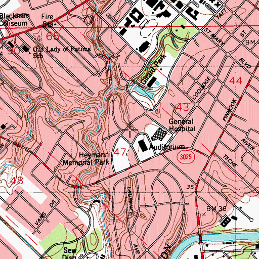 Topographic Map of Planetarium Park, LA