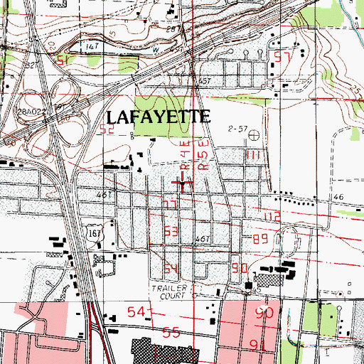 Topographic Map of Saint Leo Catholic Church, LA