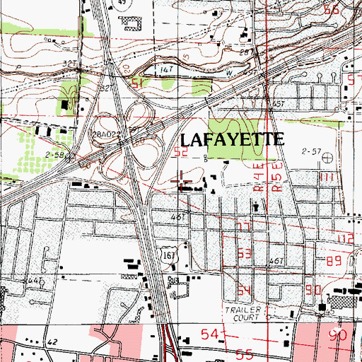 Topographic Map of Saints Leo - Seton Catholic School, LA