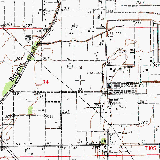 Topographic Map of Scott Oil and Gas Field, LA