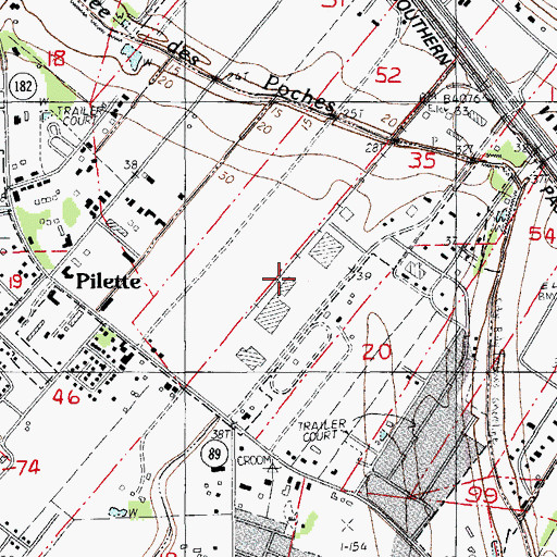 Topographic Map of Southpark Industrial Park, LA