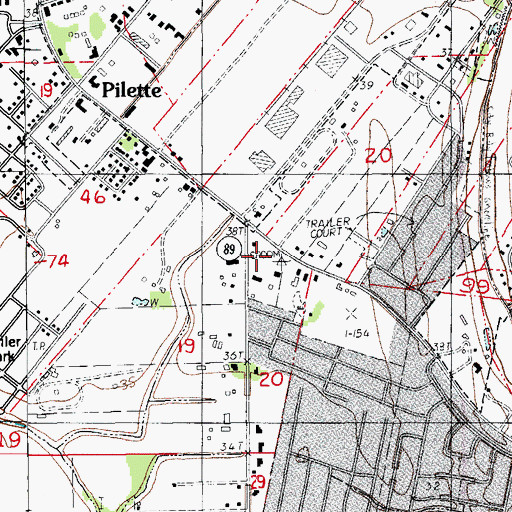 Topographic Map of The Village at Southpark Shopping Center, LA
