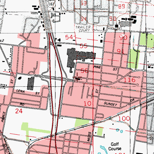 Topographic Map of United Pentecostal Church, LA