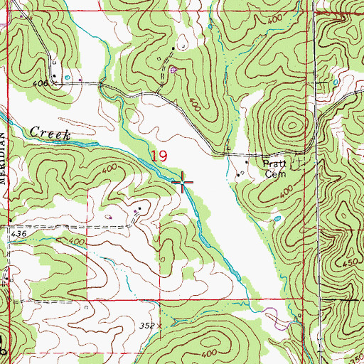 Topographic Map of Turner Creek, AR