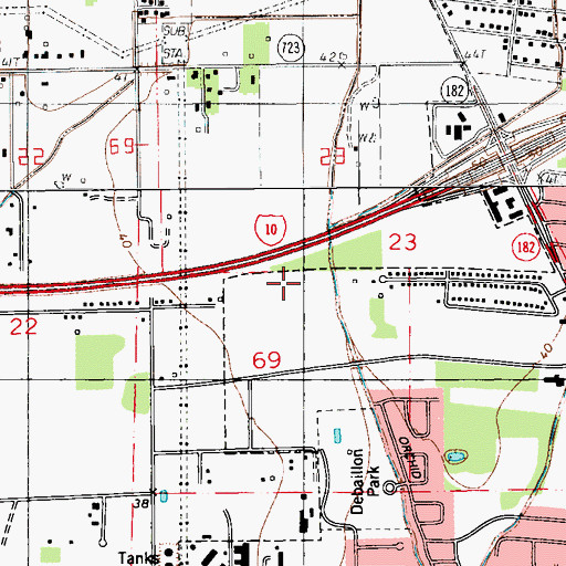 Topographic Map of West End Park, LA