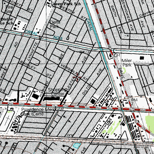 Topographic Map of Airline Baptist Church, LA