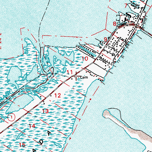 Topographic Map of Cheniere Cemetery, LA