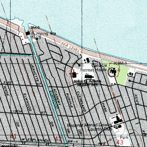 Topographic Map of The Church of Jesus Christ of Latter Day Saints, LA