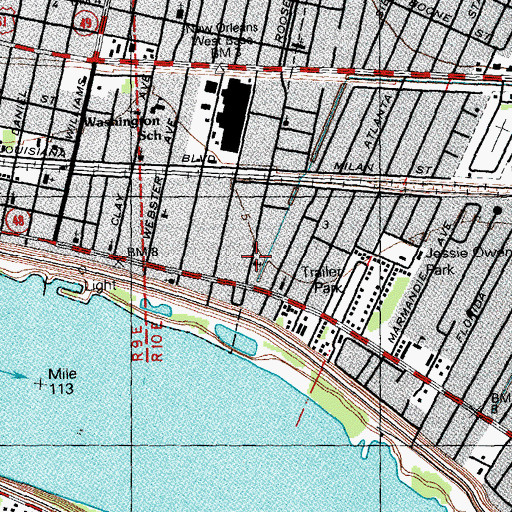 Topographic Map of Community Missionary Baptist Church, LA