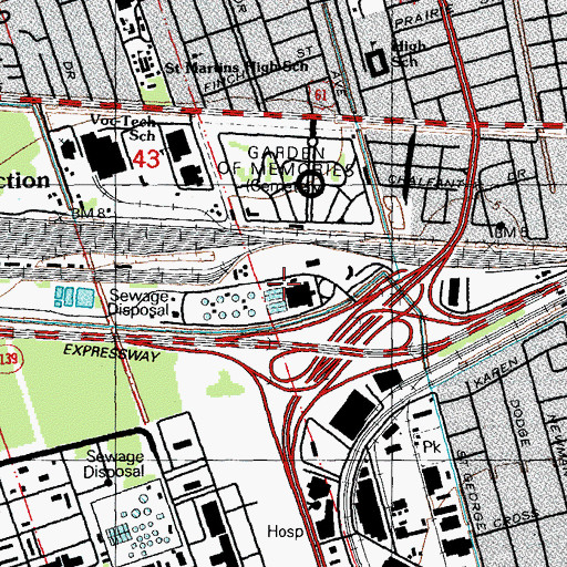 Topographic Map of Elmwood Village Shopping Center, LA