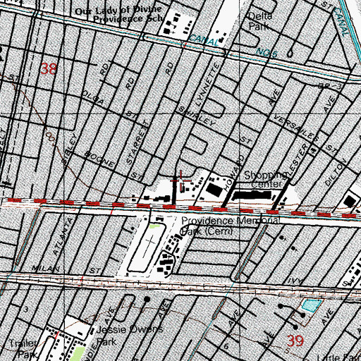 Topographic Map of First Christian Church, LA