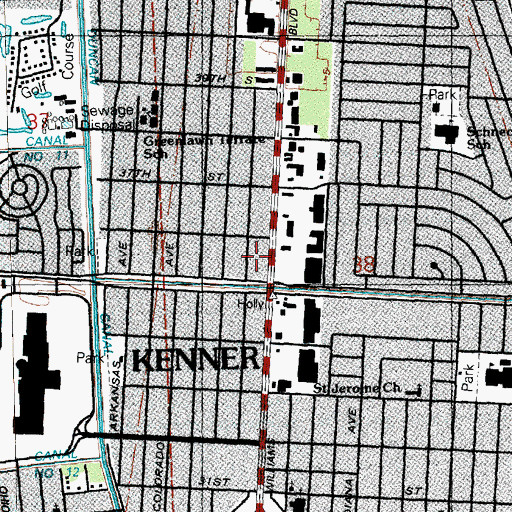 Topographic Map of Fountain Square Shopping Center, LA