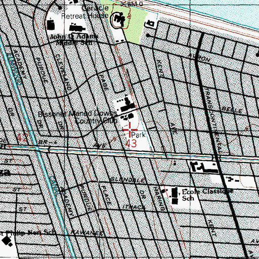Topographic Map of Girard Playground, LA