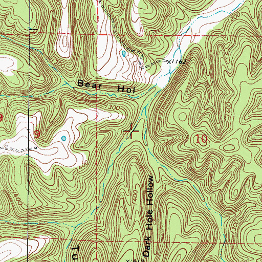 Topographic Map of Turpentine Hollow, AR