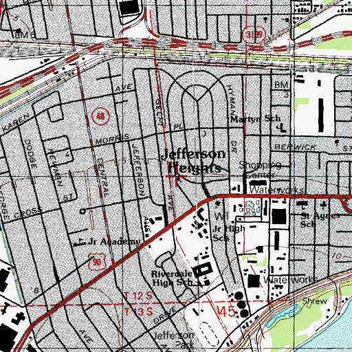 Topographic Map of Jefferson United Methodist Church, LA