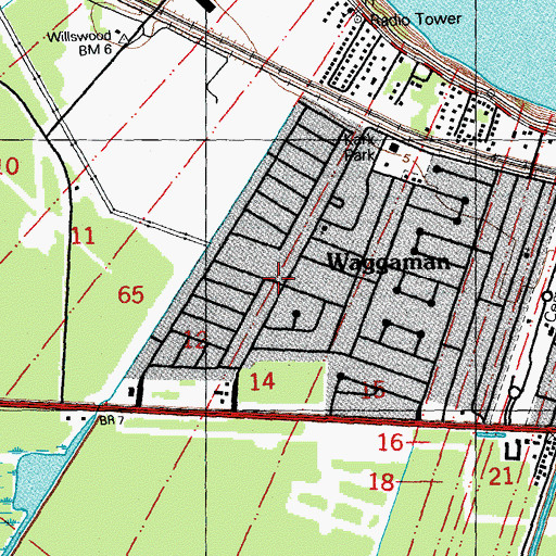 Topographic Map of Kennedy Heights, LA