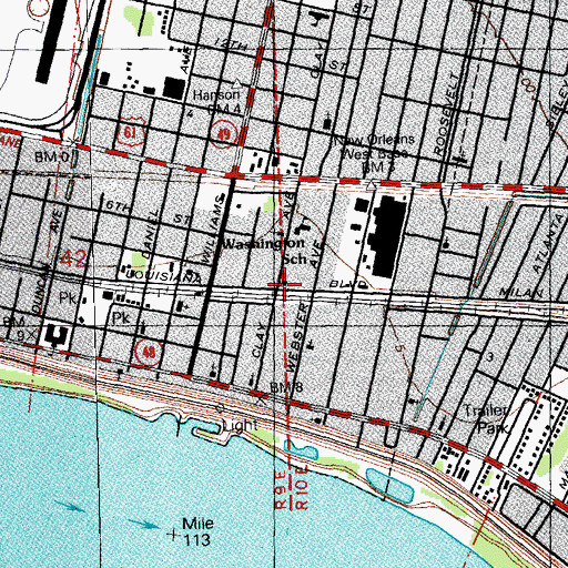Topographic Map of Little Zion Baptist Church, LA
