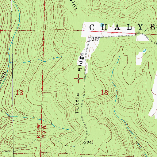 Topographic Map of Tuttle Ridge, AR