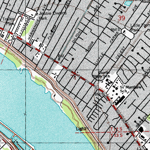 Topographic Map of Maranatha Baptist Church, LA