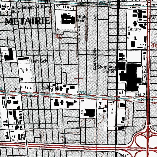 Topographic Map of Millstream Shopping Center, LA