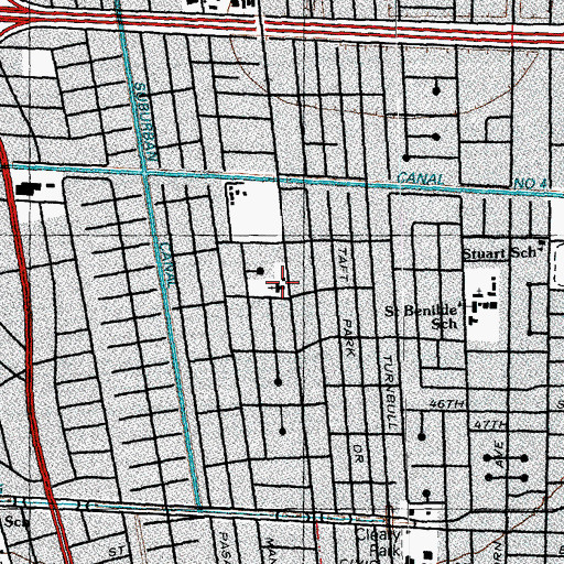 Topographic Map of New Orleans Bible Church, LA