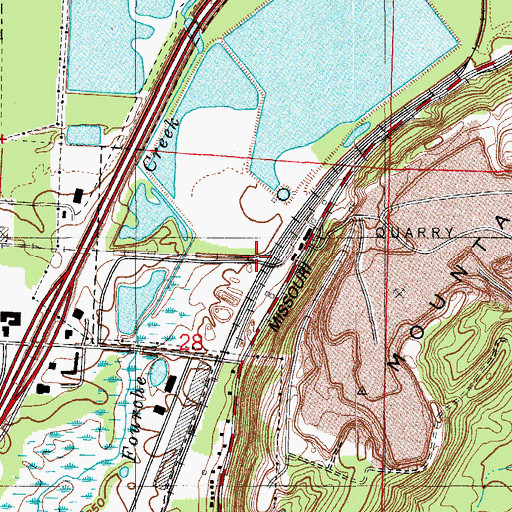 Topographic Map of Twen Cen, AR