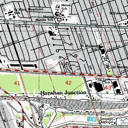 Topographic Map of Orlandos Mobile Home Park, LA