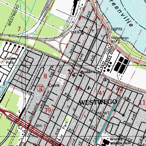 Topographic Map of Our Lady of Prompt Succor School, LA
