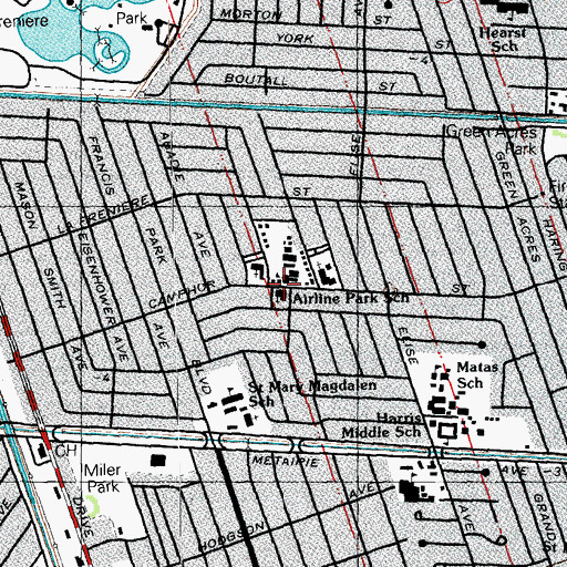 Topographic Map of Parkway Presbyterian Church, LA