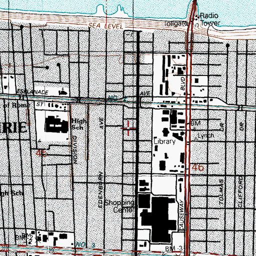Topographic Map of Pontchartrain Place Shopping Center, LA