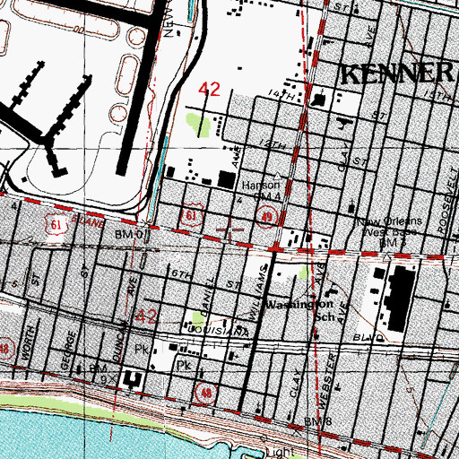 Topographic Map of Rex Trailer Court, LA