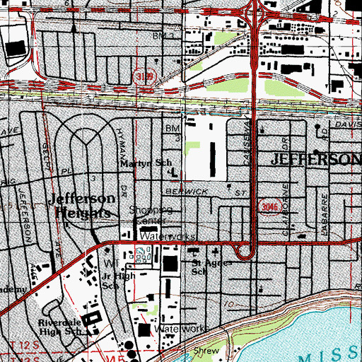 Topographic Map of Saint James Church of God in Christ, LA