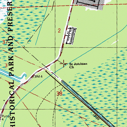 Topographic Map of Saint Joichian Church, LA