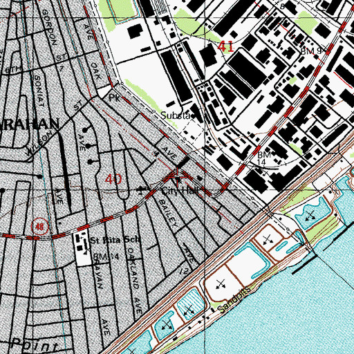Topographic Map of Saint Pauls United Methodist Church, LA