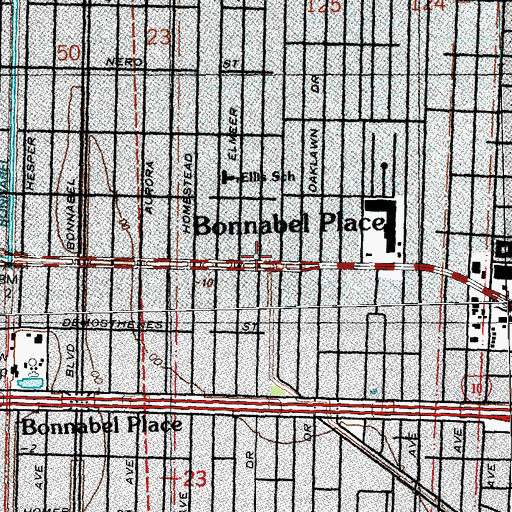 Topographic Map of Sena Mall Shopping Center, LA
