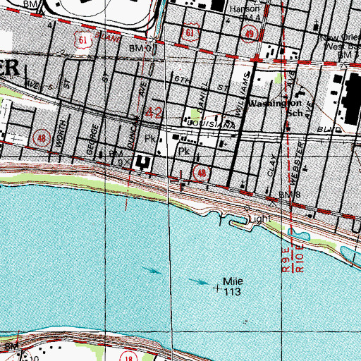 Topographic Map of Solid Rock Baptist Church, LA