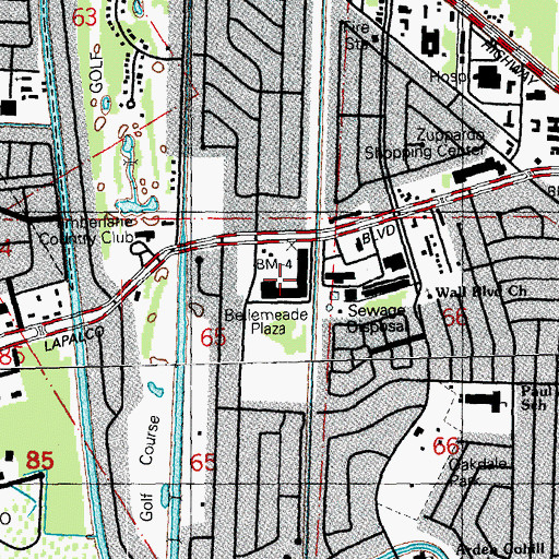 Topographic Map of Southwood Shopping Center, LA