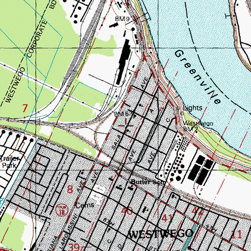 Topographic Map of Tabernacle Church, LA