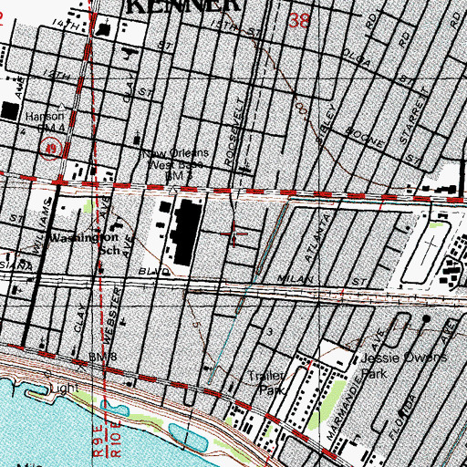 Topographic Map of The Lords New Church, LA