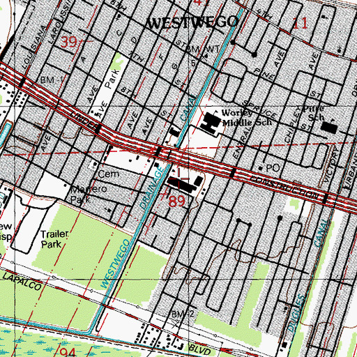 Topographic Map of Westwood Shopping Center, LA