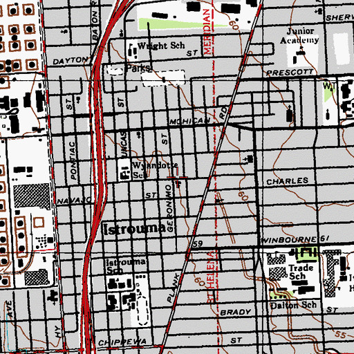 Topographic Map of Macedonia Missionary Baptist Church, LA