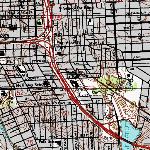 Topographic Map of McKowen Baptist Church, LA
