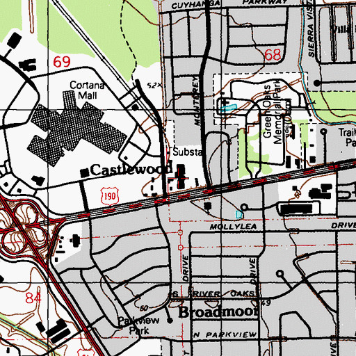 Topographic Map of Monterrey Plaza Shopping Center, LA