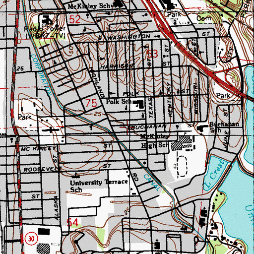 Topographic Map of Mount Gillion Baptist Church, LA