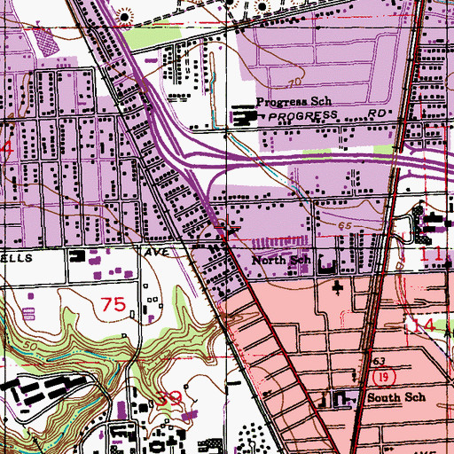 Topographic Map of Mount Pilgrim Baptist Church, LA