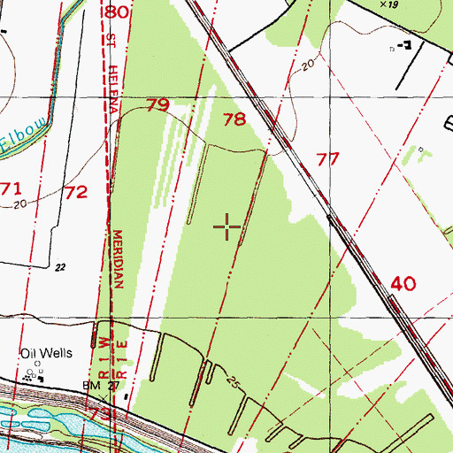 Topographic Map of Mulberry Grove Plantation (historical), LA