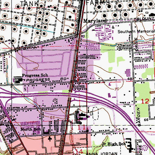 Topographic Map of New Day Fellowship Church, LA