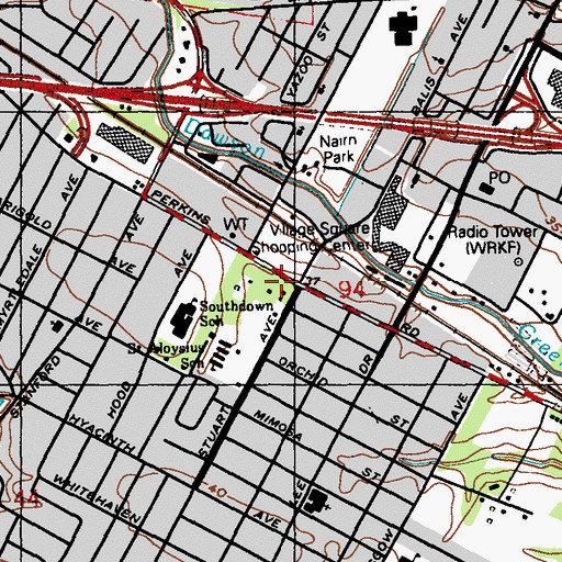 Topographic Map of New Gideon Church (historical), LA